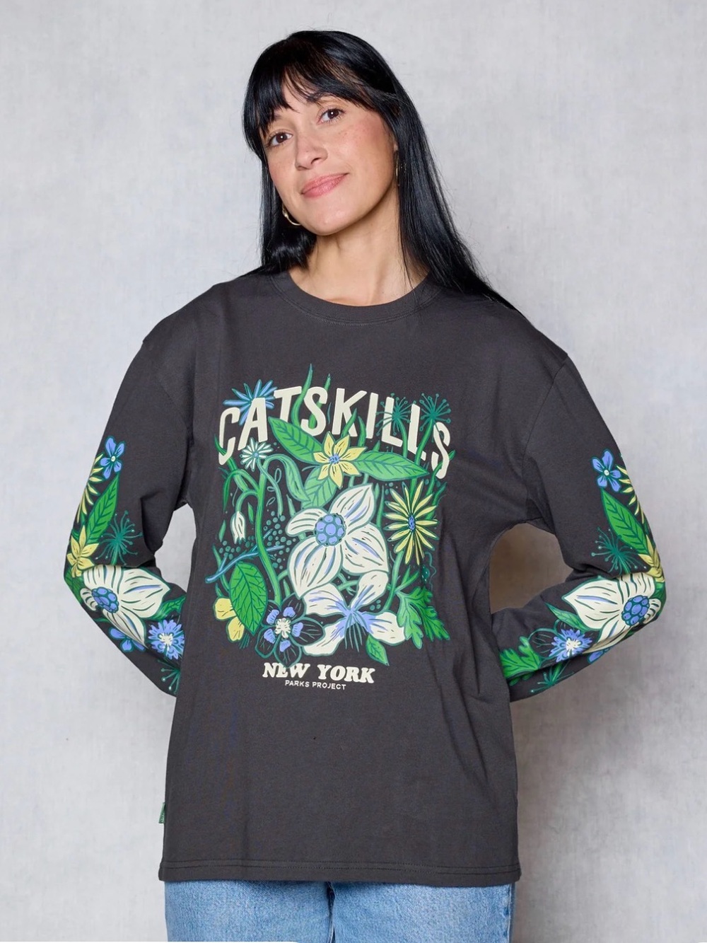 Catskills Flower Patch Long Sleeve Tee S